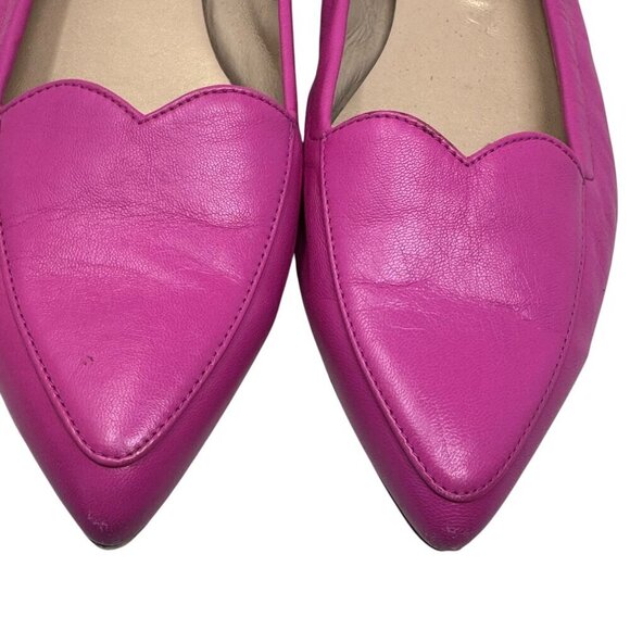 French Sole New York FS/NY hot pink leather Claudia Heart Ballet Flats size 8.5 - Picture 2 of 14